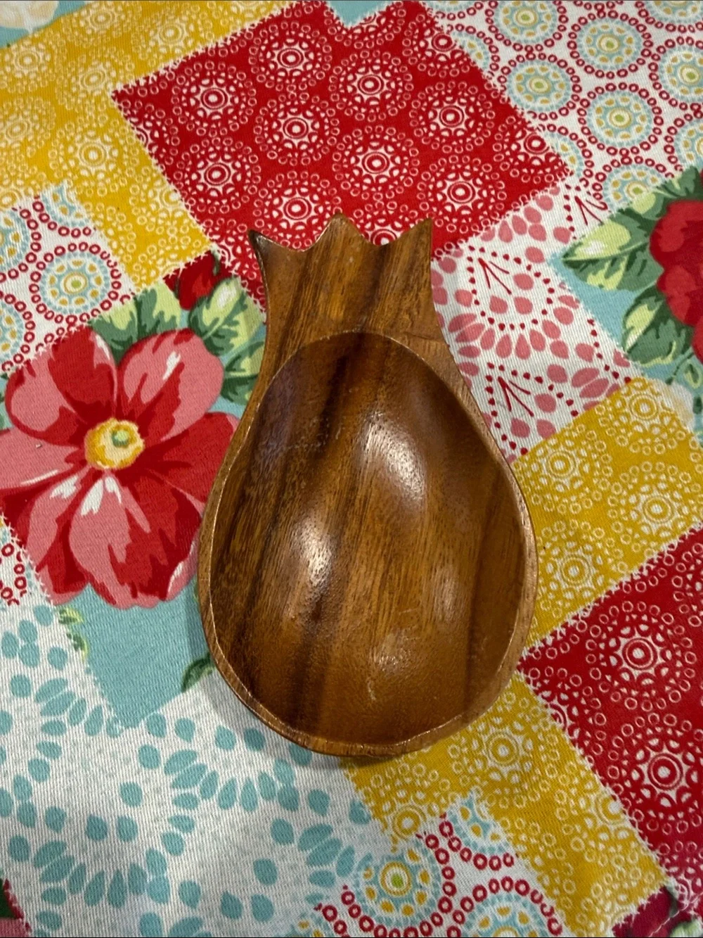 Handcrafted Brown Wood Pineapple Spoon Rest